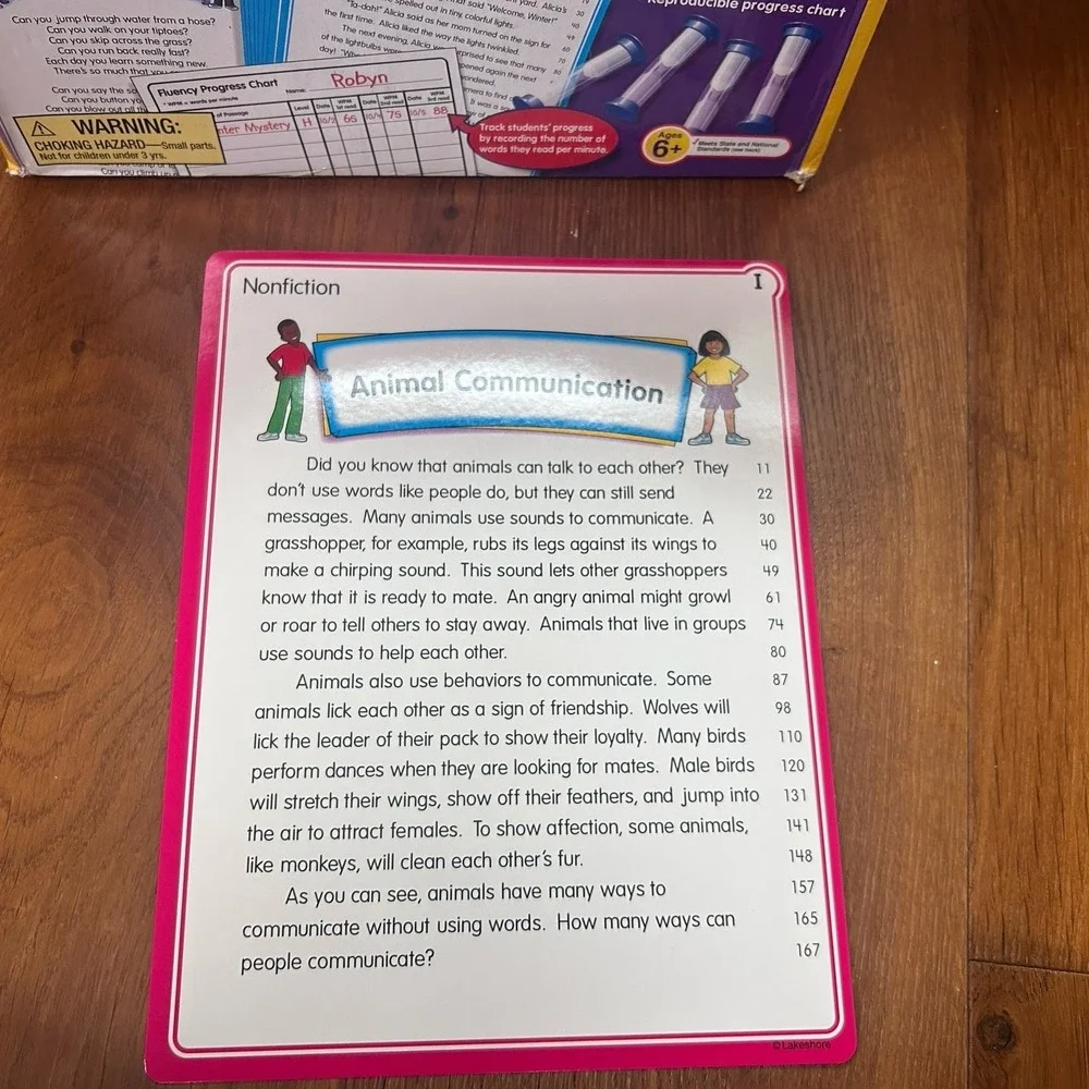 Lakeshore Building Fluency Card Bank Reading Grades 1-3 Tutor Homeschool Teach